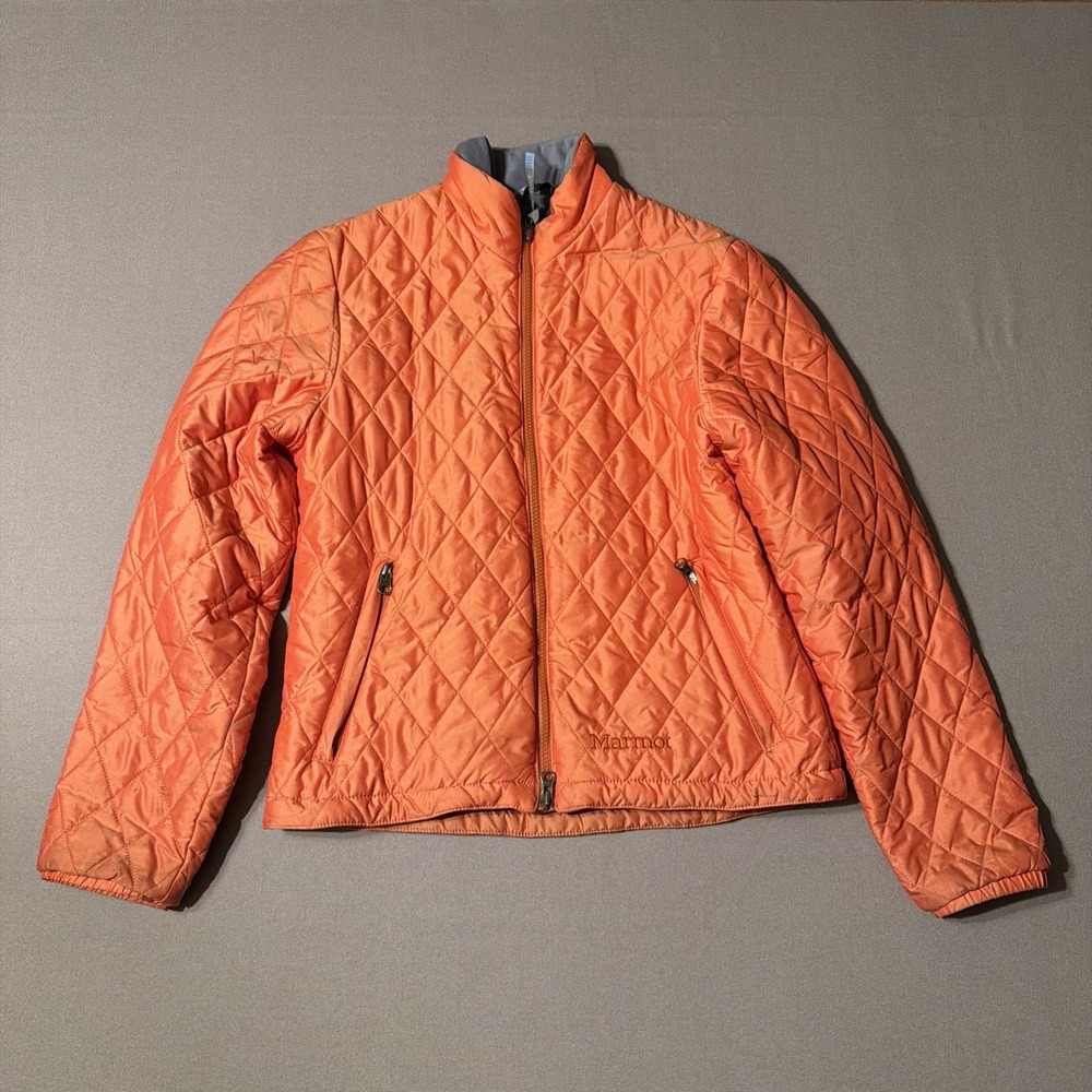 Marmot‎ Primaloft Puffer Quilted Jacket Metallic Orange/Green Size Small